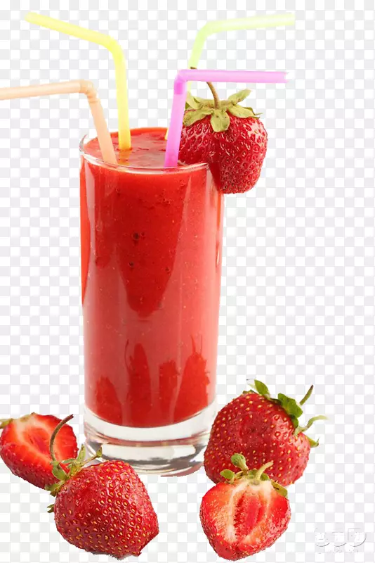 甘蔗汁草莓汁冰沙橙汁草莓汁