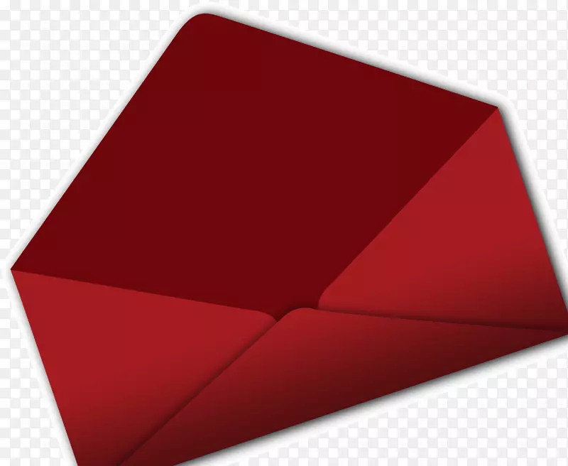 长方形红色三角-深红色节日信封邮件
