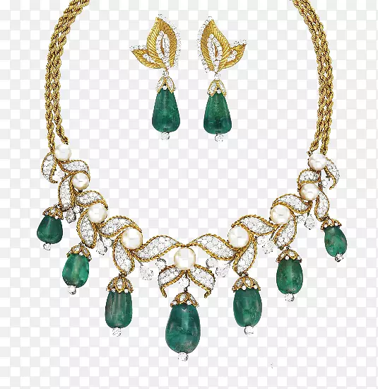 翡翠首饰耳环项链珠宝设计祖母绿实物产品