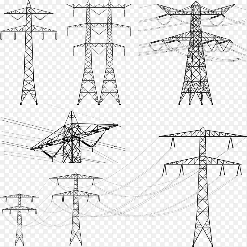 输电塔架空电力线输电线路高压电线