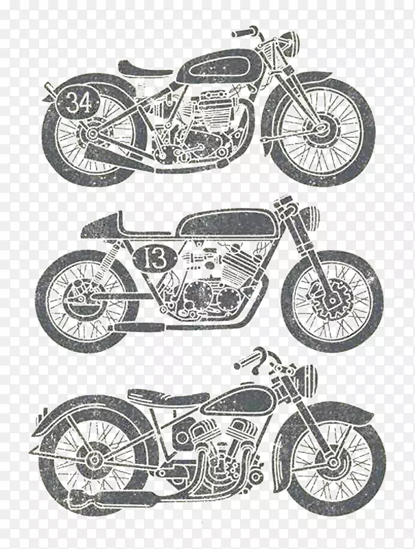 摩托车剪贴画-老式摩托车