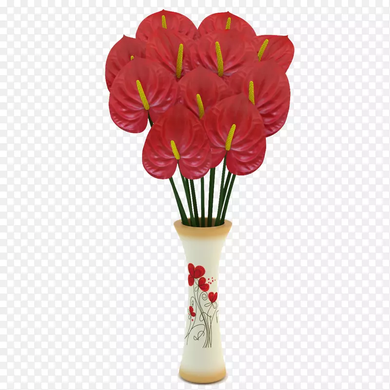 花卉设计花束Autodesk 3ds max-一束红色花束