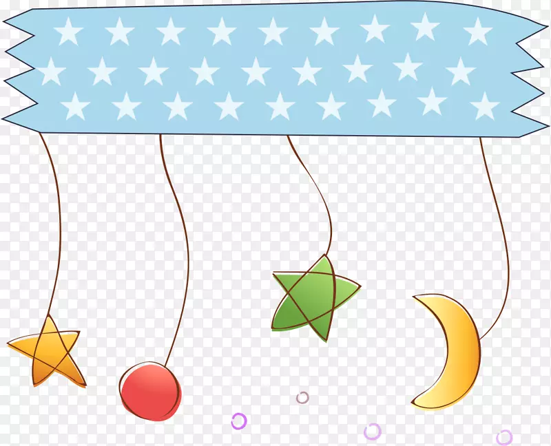 Adobe插画-可爱的月亮和星星装饰品