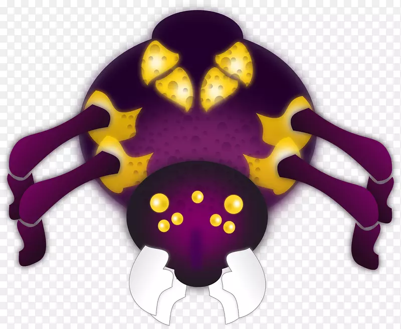 蜘蛛网紫黄色花园蜘蛛剪贴画-紫蜘蛛