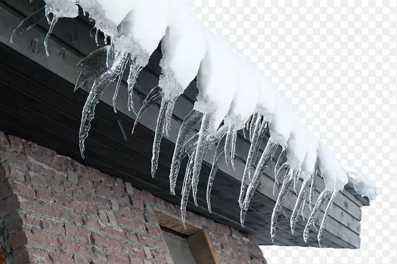 冰檐屋顶冰-在冰柱的屋檐下