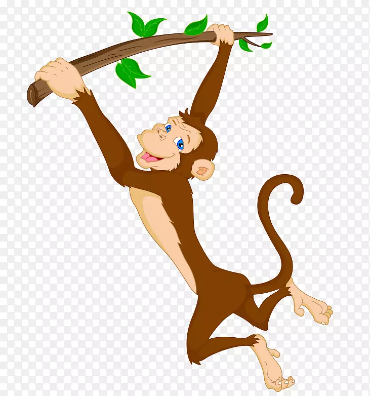 猴子剪贴画-跳跃猴子