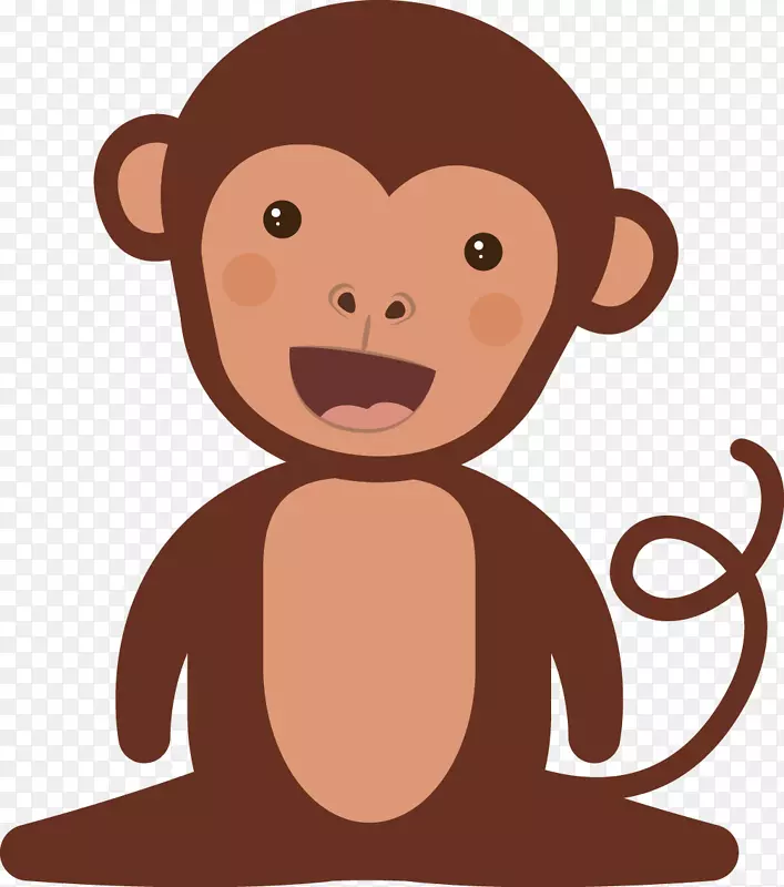 猴子灵长类普通黑猩猩插图-猴子