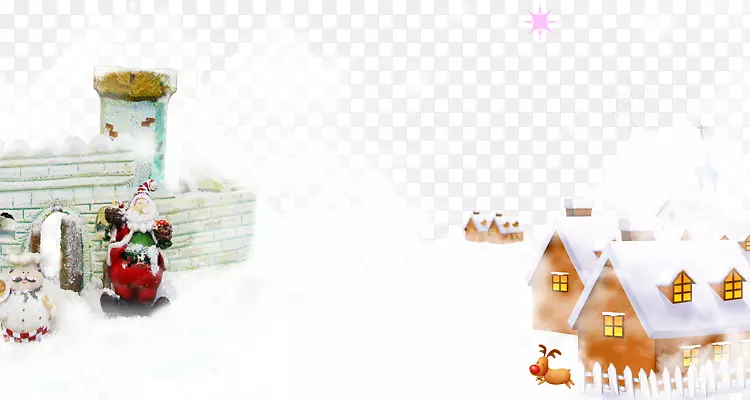 圣诞海报冬季广告节-冬季雪屋