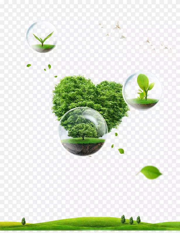 海报环保自然环境自然全球变暖绿草树