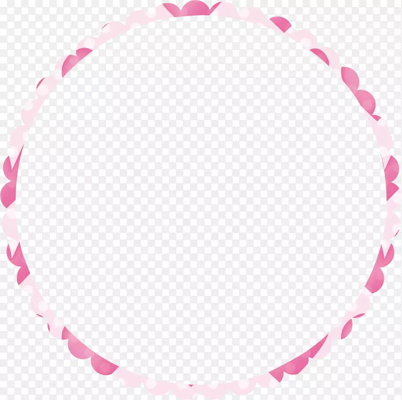 粉红圆夹艺术.粉红色花边环