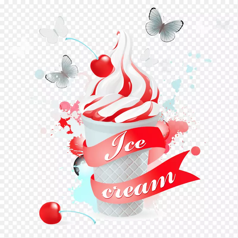 冰淇淋筒圣代-冰淇淋