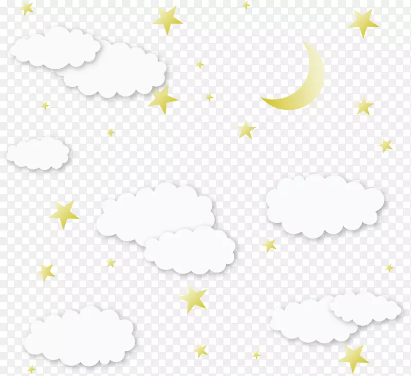 物质图案-星星、月亮和白云
