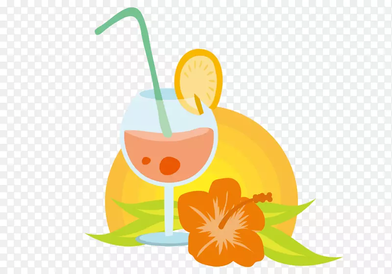 鸡尾酒装饰橙汁饮料剪辑艺术海滩饮料材料