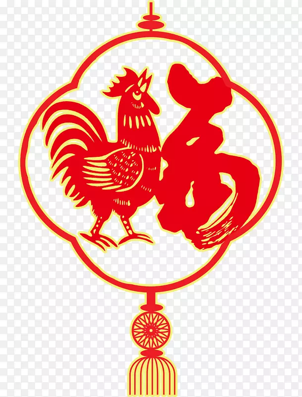 鸡十二生肖农历新年福-结