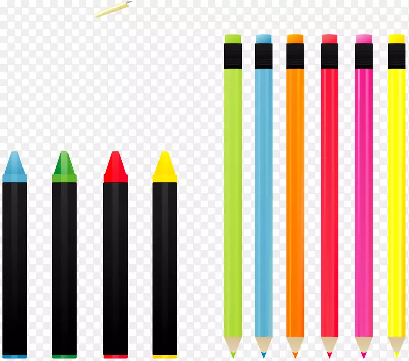 蜡笔彩色铅笔彩色铅笔和蜡笔