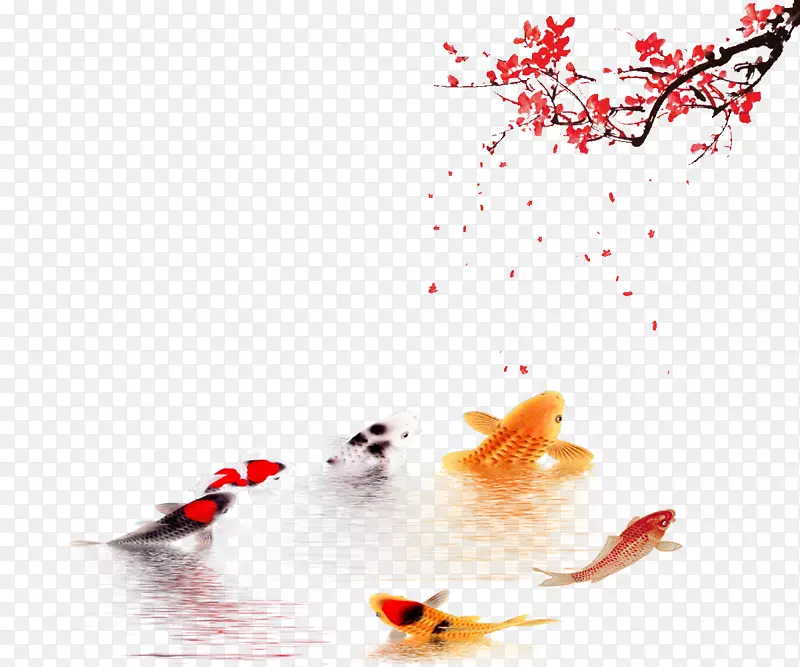 锦鲤平面设计-风吉祥壁画