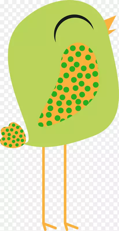 欧亚喜鹊剪贴画-绿色卡通鸟