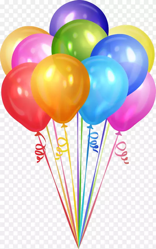 气球水彩画画框生日-彩色气球