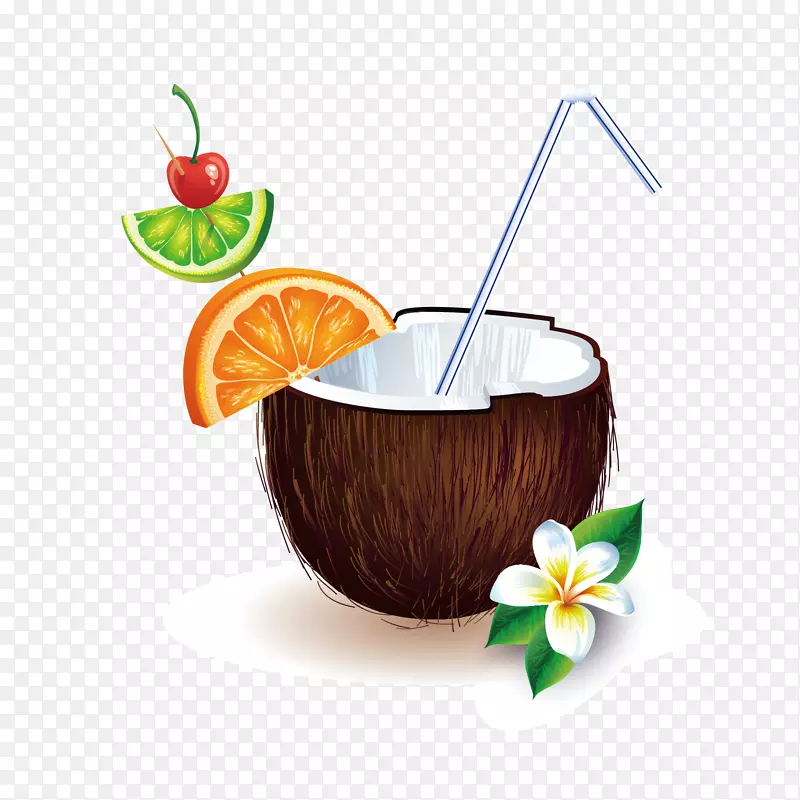 椰子水剪贴画椰汁