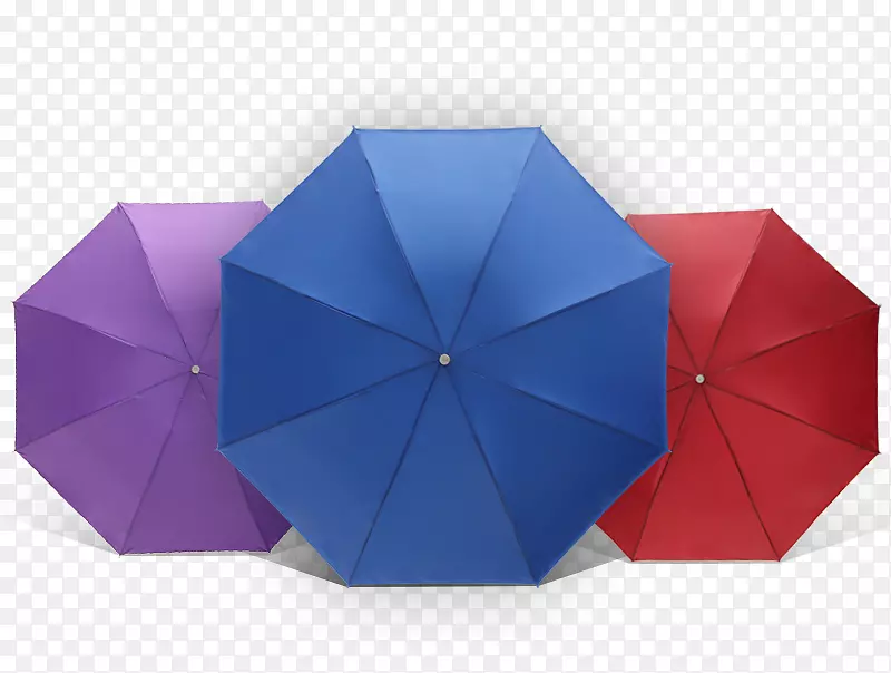 雨伞-伞，红色，蓝色，紫色