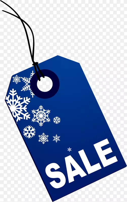 圣诞节和假日销售剪贴画-蓝色雪花标签