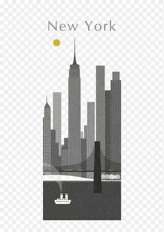 纽约市平面设计插图-创意城市