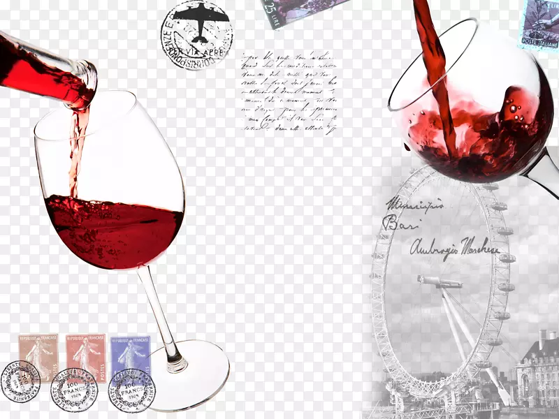 红酒玻璃纸墙-葡萄酒古董背景免费下载