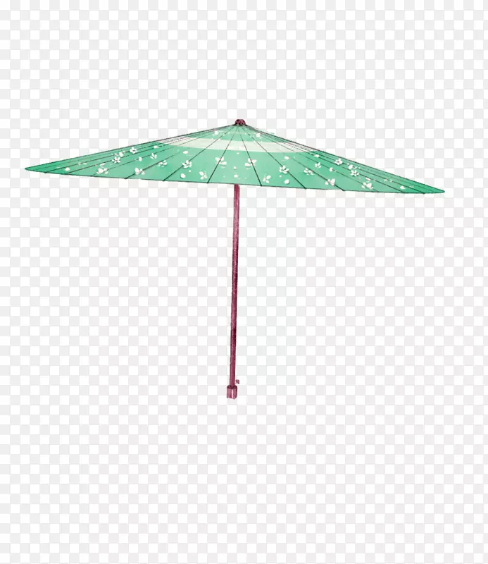 平面设计插图.绿色和新鲜的雨伞装饰图案