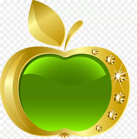 金边水果钻石苹果-钻石水果装饰