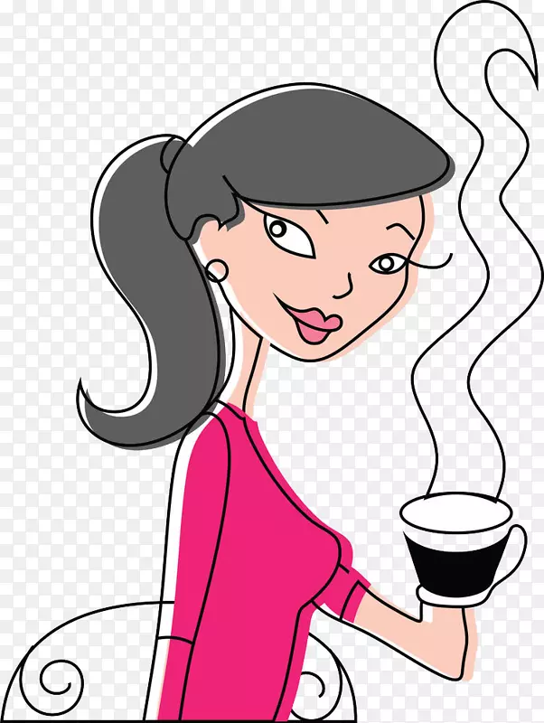 咖啡茶咖啡厅-一个喝热茶的女人
