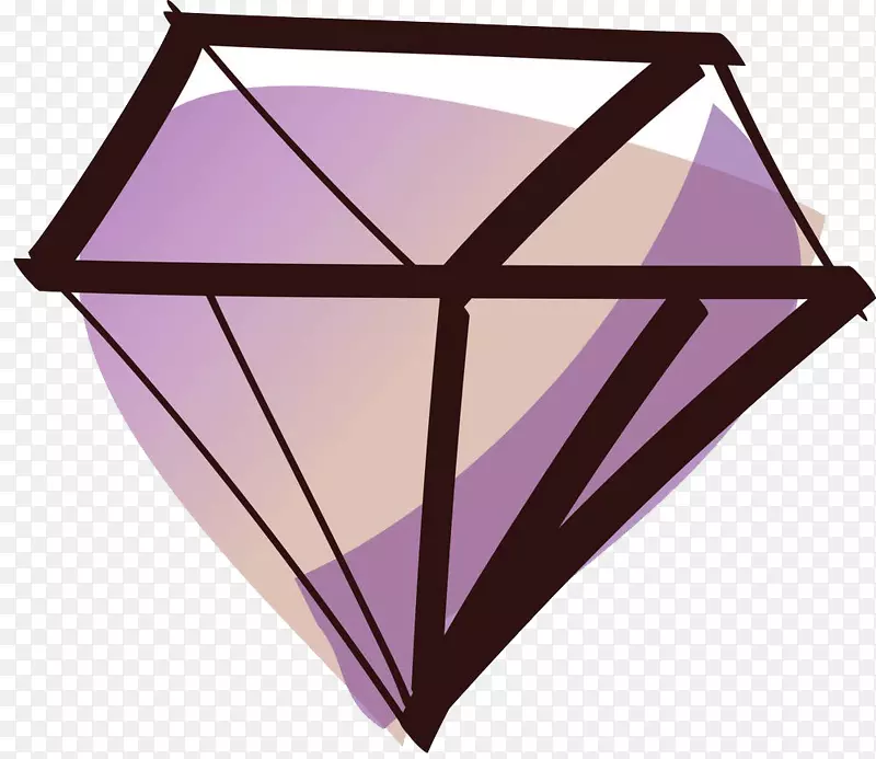 钻石摄影-免费插图-手绘紫色钻石