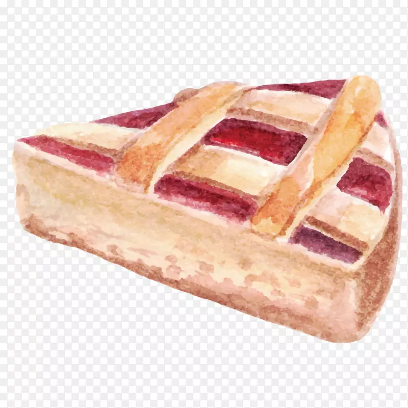 冰淇淋短蛋糕-涂成三角形的面包