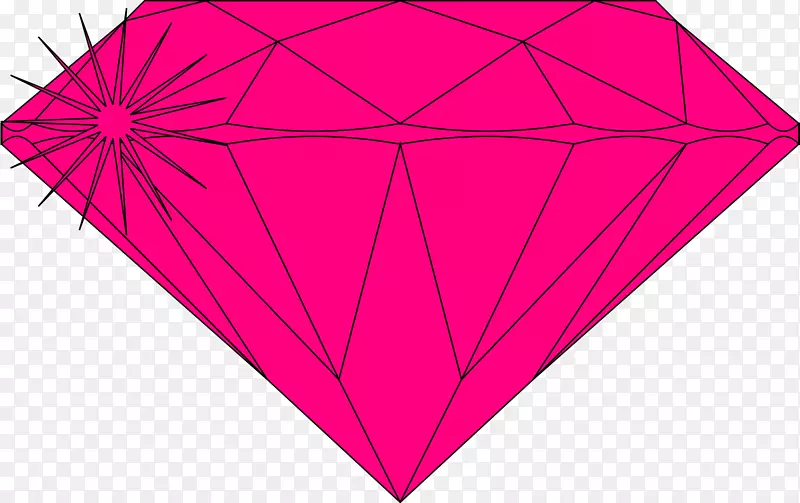 粉红钻石绘画剪贴画-红色钻石