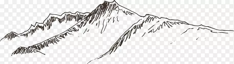 景观图形线绘制插图.手绘线山脉