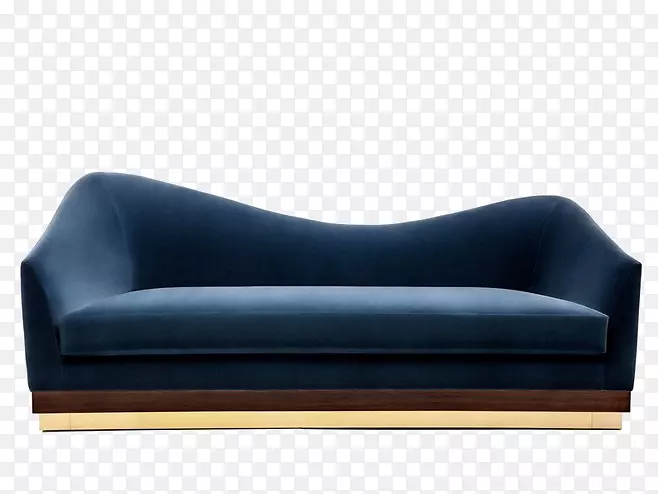 沙发家具客厅达文波特天鹅绒蓝色沙发
