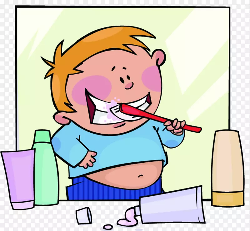 刷牙牙刷夹艺术卡通儿童刷牙