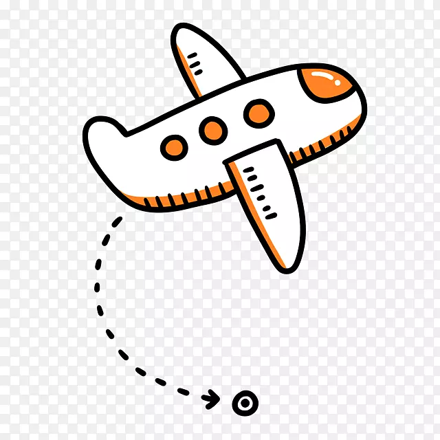 飞机卡通剪贴画橙色简易平面装饰图案