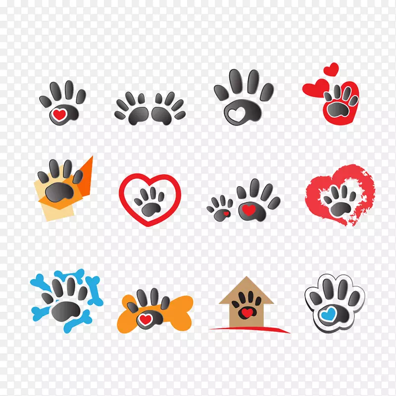 猫标志图形设计-狗脚