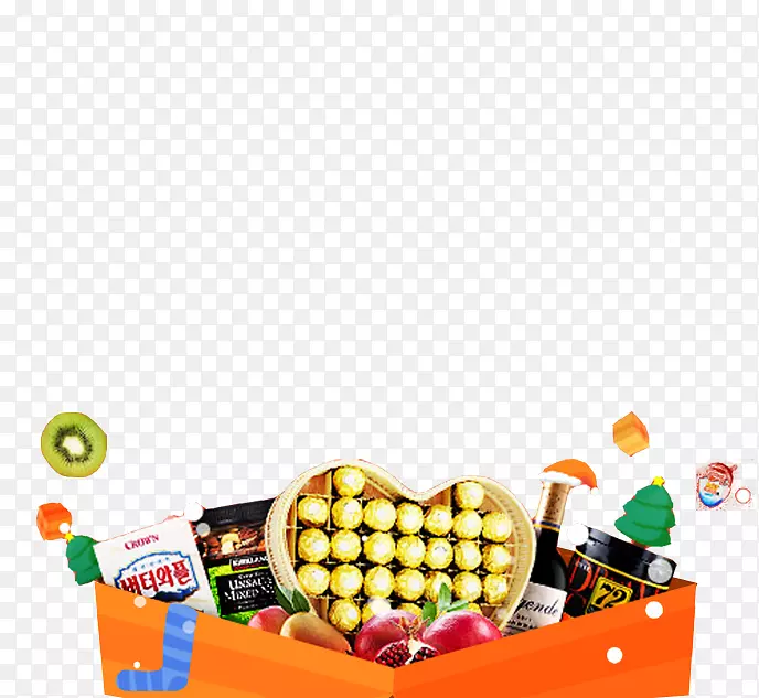 圣诞晚餐海报食物横幅-巧克力水果
