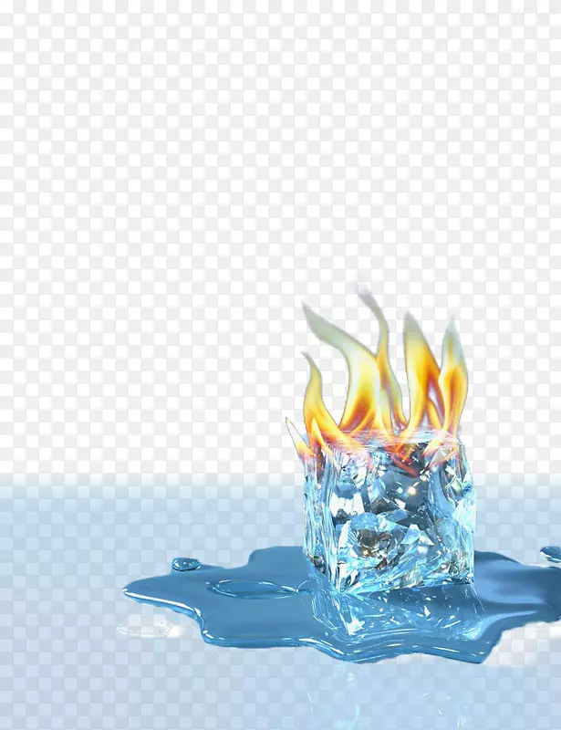 水冰壁纸-冰上的火焰