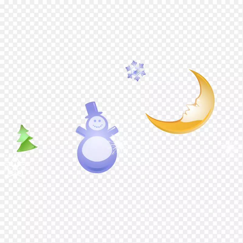 树下载-可爱的雪人月亮树