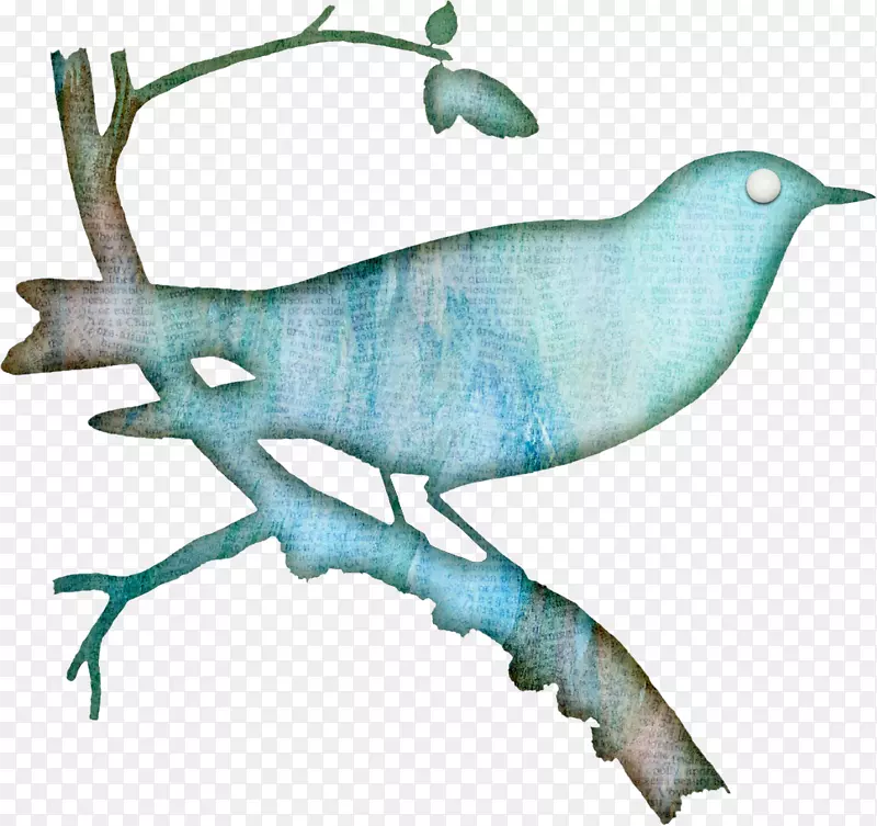 山蓝知更鸟喙图.水彩风格的鸟直立树枝