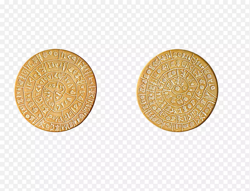 Phaistos圆盘硬币金币纯银木雕盘