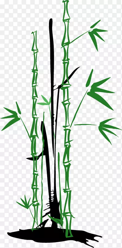 竹子剪贴画手绘竹