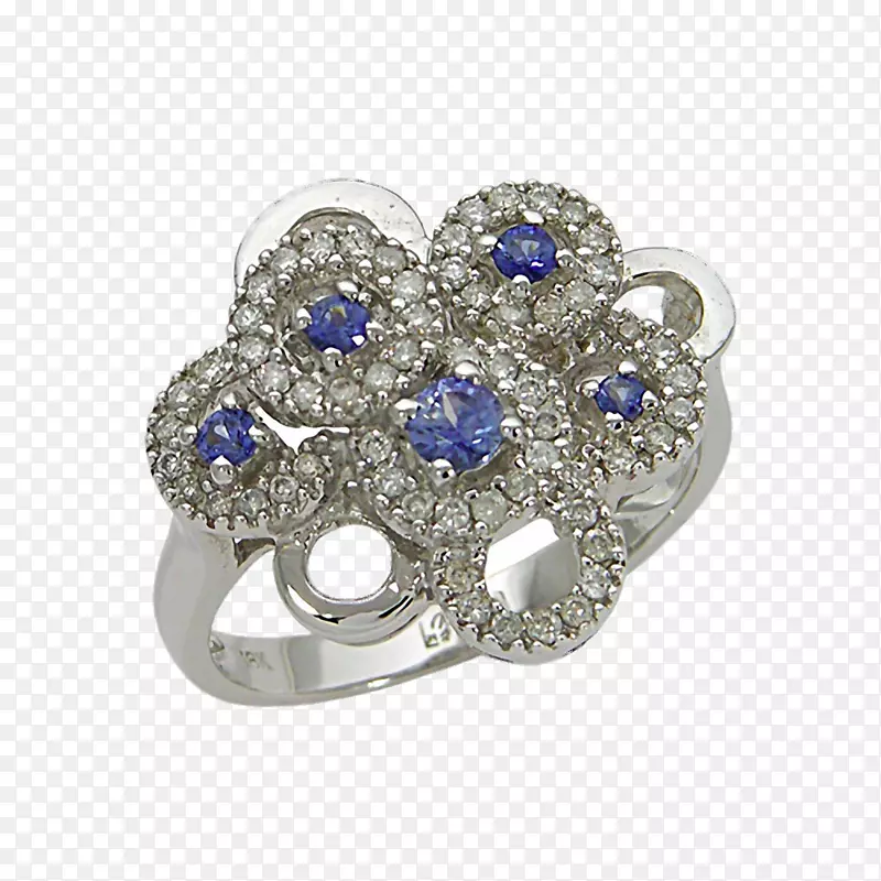 蓝宝石结婚戒指钻石珠宝钻石戒指