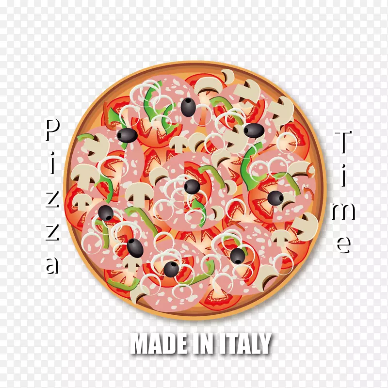 西西里披萨意大利菜下载-手绘比萨饼插图