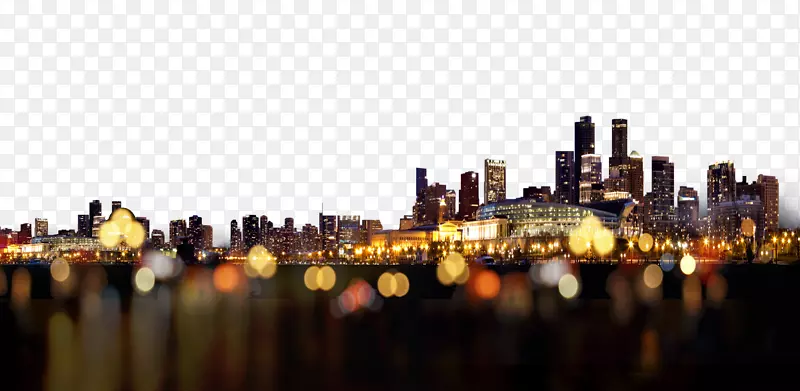 模糊夜景城市剪影PNG图片素材下载_图片编号387868-PNG素材网