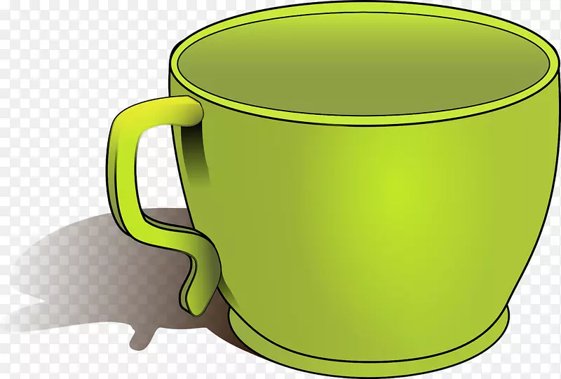 茶咖啡杯剪贴画绿杯