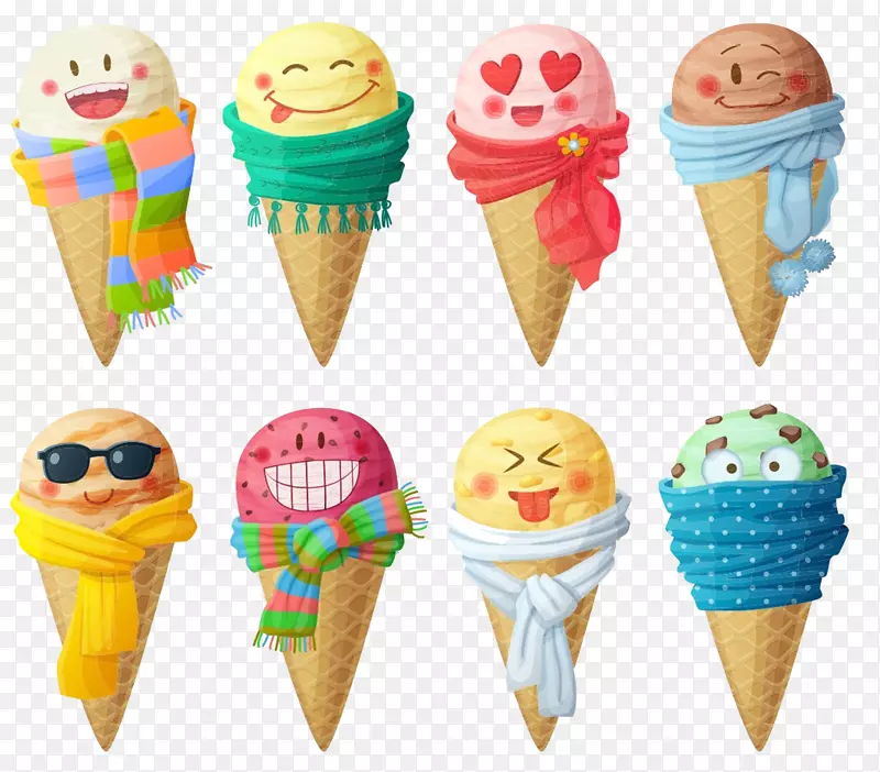 冰淇淋锥卡通-创意冰淇淋