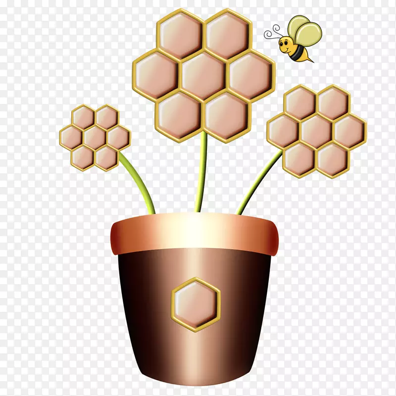 蜜蜂剪贴画-花和蜜蜂